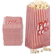 Relaxdays Popcorntüten 144 St. rot-weiß