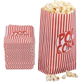 Relaxdays Popcorntüten 144 St. rot-weiß
