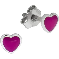 Zeeme for Kids Ohrringe Silber 925 Herz Lack rosa