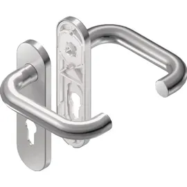 BKS Kurzschildgarnitur Rondo H1.0 VA EST PZ eckig, Drückergarnitur