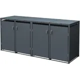 ML-Design Mülltonnenbox 4er für 4 Tonnen, 240L 264x80x116,3 cm, Anthrazit, Stahl, wetterfest/abschließbar - Schutzhüllen