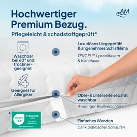 AM Qualitätsmatratzen 1000 Federn 7-Zonen 80 x 190 cm H1