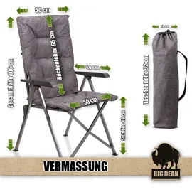 BigDean Campingstuhl Bequemer Grau