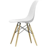 Vitra - Eames Plastic Side Chair DSW RE, Esche honigfarben / baumwollweiß (Filzgleiter basic dark)