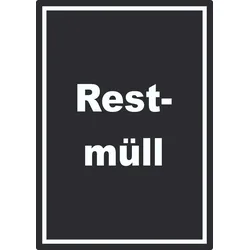 Restmüll Mülltrennung Aufkleber mit Text A0 (841x1189mm)