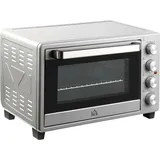 Homcom Minibackofen 32L 1600W Elektrischer Mini Ofen mit 32 Liter Fassungsvermögen silber 52,2L x 38,1B x 33,5H cm