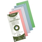 Exacompta Trennstreifen 10,5x24cm 180g/qm Karton, RC farbig sortiert. Für eine übersichtliche Anblage Ihrer Dokumente. Trennlaschen Trennblätter Ordner Register Blauer Engel
