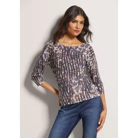 Madeleine Edler Druckpullover mit 3/4-Arm Wollweiß 44