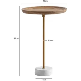 Wohnling Beistelltisch Mango Marmor B/H/T: ca. 40x55x40 cm)