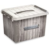 Sunware Aufbewahrungsbox Q-Line inkl. Deckel 22 L Dekor Holz