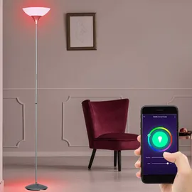 RL Smart Home Steh Lampe Decken Fluter App-und Sprachsteuerung Leuchte dimmbar im Set inkl. RGB LED Leuchtmittel