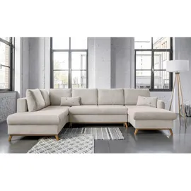 miuform Eckcouch Polyester 8-Sitzer Beige