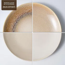 JIWOO Dessertteller Ø19,5 cm Braun 4er Set