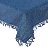 Tischdecke Gartentischdecke oval Weichschaum rutschfest Outdoor PVC wetterfest Terrasse Balkon (Blau, 160x220 cm oval)