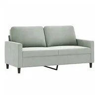 vidaXL 2-Sitzer-Sofa Hellgrau 140 cm Samt