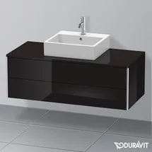 Duravit XSquare Waschtischunterschrank, 2 Schubkästen, schwarz hochglanz