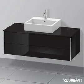 Duravit XSquare Waschtischunterschrank, 2 Schubkästen, schwarz hochglanz