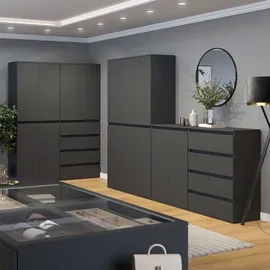 Vicco Kleiderschrank Claus, Anthrazit, 111 x 191.5 cm mit 6 Türen