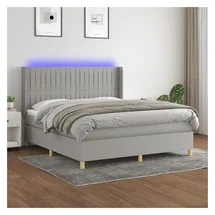 vidaXL Boxspringbett 180 x 200 cm Hellgrau