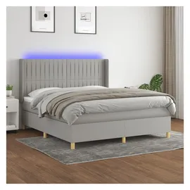 vidaXL Boxspringbett 180 x 200 cm Hellgrau