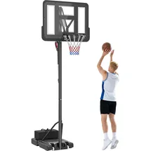 sportnow Basketballkorb Outdoor, Verstellbare Korbhöhe 230-305 cm, mit 110 x 75 cm bruchsichere Rückwand mit Rädern, Gewicht