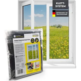 EasyMaxx Fliegengitter mit Klettverschluss 150 x 130 cm Schwarz
