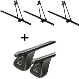3x Fahrradträger ORION + Dachträger VDP Stahl kompatibel mit Kia Rio 5 Türer ab 2017