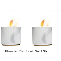 Techlando 2 x Flammino Design-Tischkamin aus Marmor Look Flammino