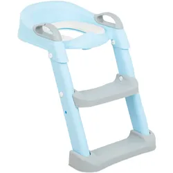 Kikkaboo Toilettenaufsatz Lea, Leiter, Toilettensitz, Griffe, Stufen verstellbar hellblau