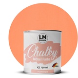 Chalky Möbelfarbe Kreidefarbe für Möbel 750 ml / 1,05 kg (Flamingo), matt finish In- & Outdoor Kreide-Farbe für Shabby-Chic, Vintage Look, Landhaus Stil Möbel streichen