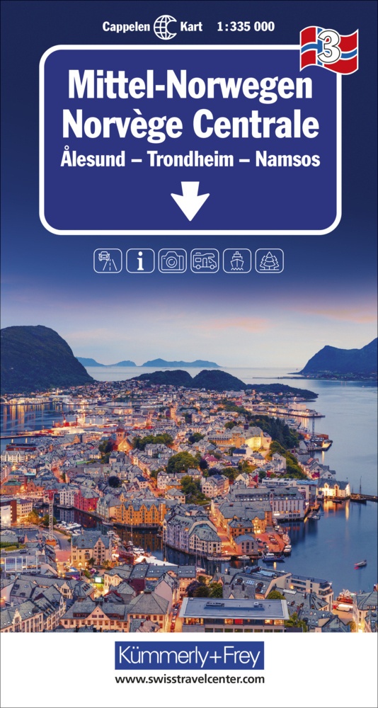 Mittel-Norwegen Nr. 03 Regionalkarte Norwegen 1:335 000  Karte (im Sinne von Landkarte)