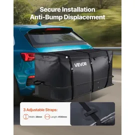 Vevor Gepäckträgertasche für Anhängerkupplung aus wasserdichtes 840D-PVC (0,71 m3), Gepäcktasche zur Aufbewahrung auf der Ladefläche von Lkws mit verstärkten Gurten für PKW SUVs Vans Schwarz