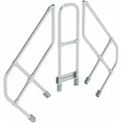 MUNK zweiter Handlauf Aluminium-Überstieg stationär/fahrbar 45° 3 Stufen