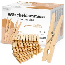 Wisefood Wäscheklammern 100 Stück 7 cm