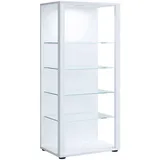 VCM Vitrine Weiß, Glas, 4 Fächer, 51.8x114.5x34.8 cm, stehend, Wohnzimmer, Wohnwände, Vitrinenschränke