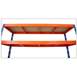 Proregal Profi Schwerlastregal Rhino HxBxT 180 x 200 x 60 cm 4 Spanplatten-Ebenen 8mm Fachlast 500 kg Blau/Orange