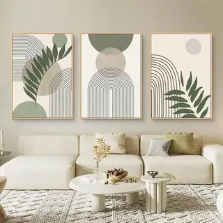 3-teiliges Boho Poster Set Grüne Pflanze