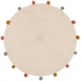 Atmosphera Kinderteppich Arlekin Mit Pompons, Ø 90 cm