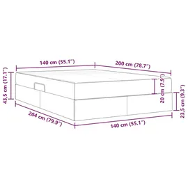 vidaXL Aufbewahrungsbett 140 x 200 cm Weiß