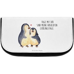 Mr. & Mrs. Panda Kosmetiktasche Pinguin umarmend – Weiß – Geschenk, Kulturbeutel, Make-Up Tasche, Lie (1-tlg) weiß