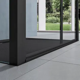 doporro Ravenna66 U-Form Duschkabine mit Drehtür 90 x 100 cm schwarz Klarglas D648360641500