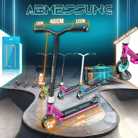 Kesser KESSER® Stunt Scooter X-Limit-Pro 360° Lenkung Funscooter Stuntscooter mit Ständer ABEC 9 Kugellagern, 110 mm PolyurethanRäder , Kickscooter Tretroller Cityroller Trick Roller für Kinder Erwachsene