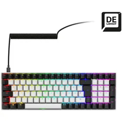 Sharkoon SKILLER SGK50 S2 Gaming Tastatur - 96% Layout, Hot-Swap Gateron Red Switches, RGB-Beleuchtung, QWERTZ-Layout, weiß
