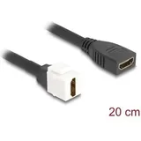 DeLock HDMI-Kabel HDMI weiblich zu HDMI weiblich 20 cm Schwarz/Weiß