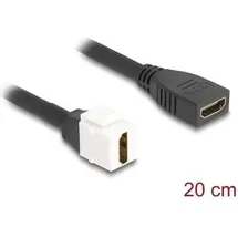 DeLock HDMI-Kabel HDMI weiblich zu HDMI weiblich 20 cm Schwarz/Weiß