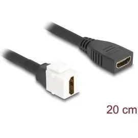 DeLock HDMI-Kabel HDMI weiblich zu HDMI weiblich 20 cm Schwarz/Weiß