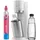 Sodastream Duo weiß + Glaskaraffe + PET-Flasche + Zylinder