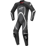 Alpinestars Orbiter V2 Perforierte 1-Teiler Motorrad Lederkombi, schwarz-weiss, Größe 58 für Männer