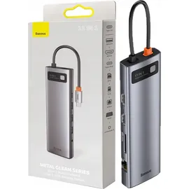 Baseus Metal Gleam USB-C 11 Ports), Dockingstation + USB Hub Grau
