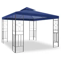 WASSERDICHTER Pavillon Romantika 3x3m Metall inkl. Dach Festzelt wasserfest Partyzelt (Blau)